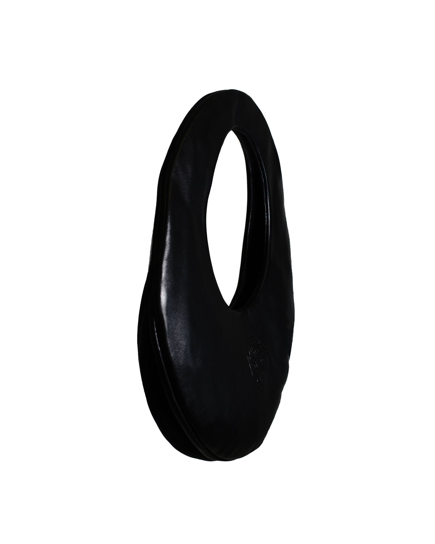 Small Leather Circle Bag - Black