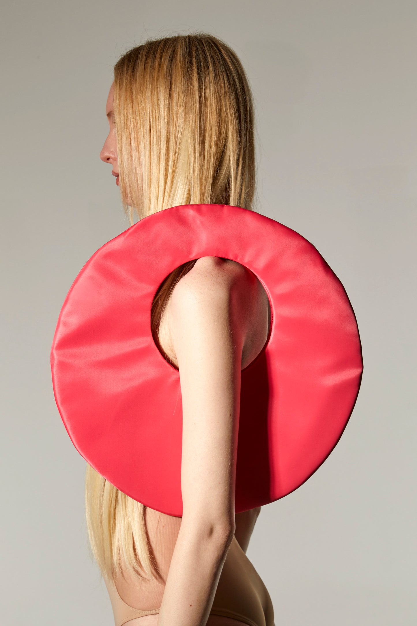 Large Nylon Circle Bag - Pink